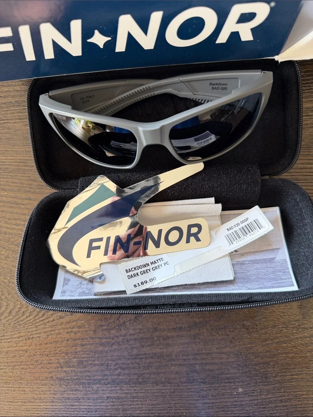 Fin-Nor Backdown Sunglasses Grey Polycarbonate Lens
